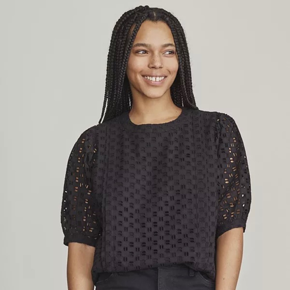 NEW Elizabeth & James Volume Sleeve Eyeless Blouse